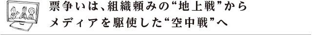 票争いは、組織頼みの